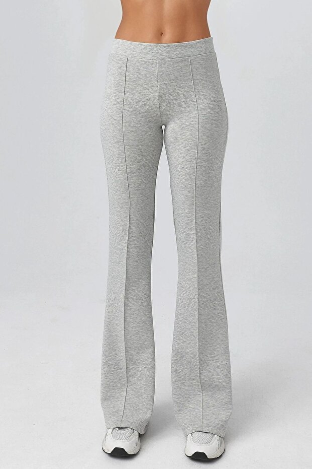 BUSEM Nervürlü Esnek Örme Flare Pantolon - 1