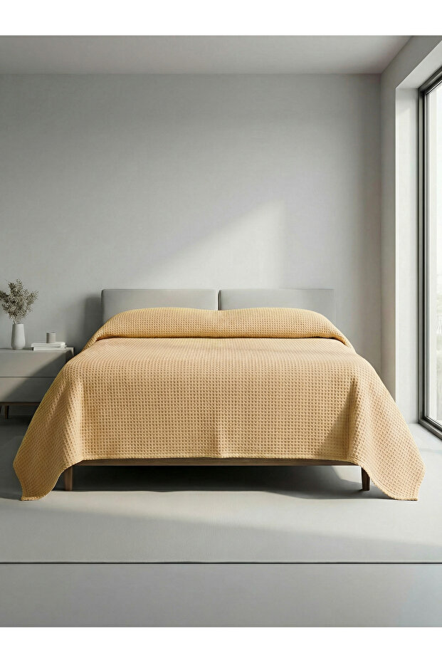 Premium 100% Cotton Double Summer Pique, Bedspread, Anti-Sweat Fabric (Sunshine Color)(240X200Cm)