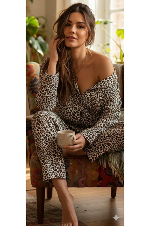 طقم بيجامة بنمط الفهد - 2