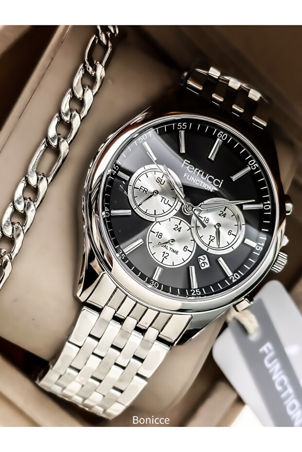 Gümüş Çelik Kordon Fonksiyonları Aktif Erkek Kol Saati - 4