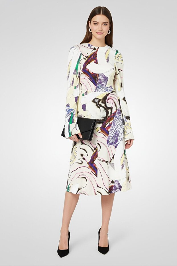 Women Allover Print A-Line Dress, Multicolor