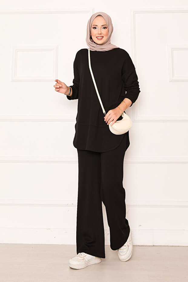 Crew Neck Basic Soft Suit Black - 3