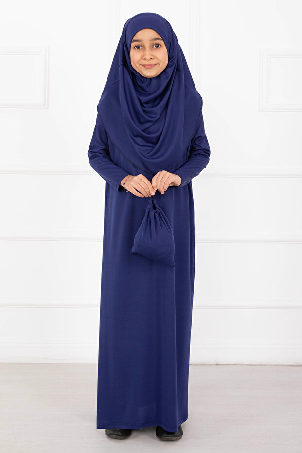 Hijab Children's Prayer Dress Cobalt