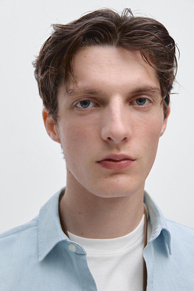 %100 pamuklu denim gömlek - 4