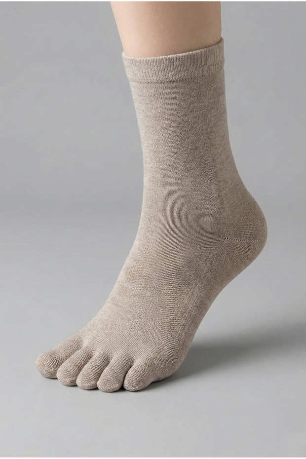 Bamboo Toe Beige Socks | Anti-Odor and Anti-Mold | Sweat Absorbing | Scented
