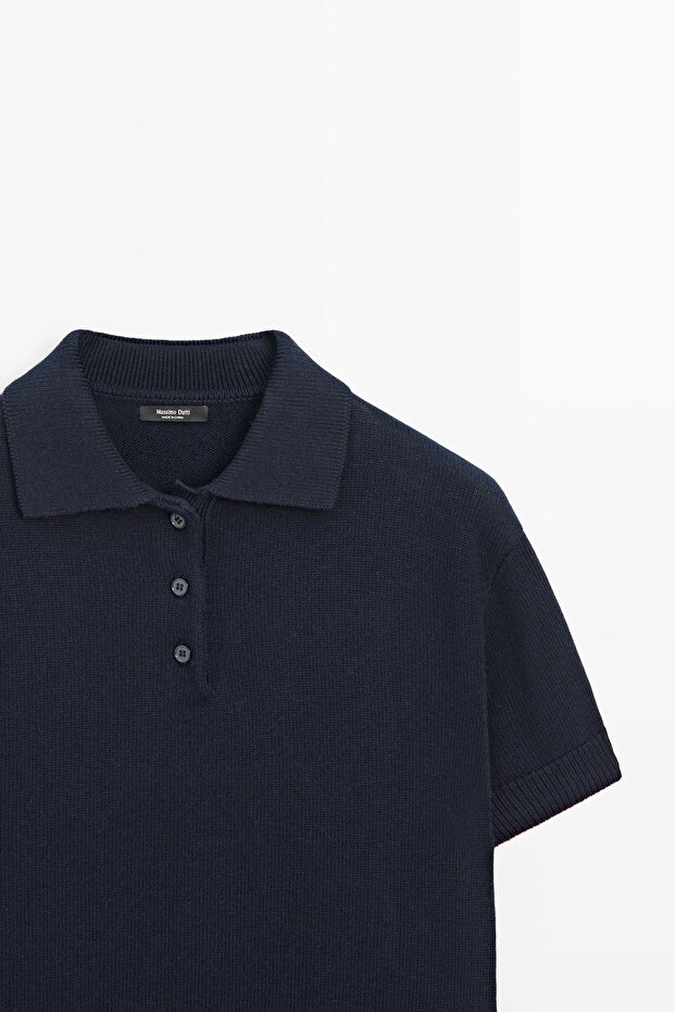 Wool knit polo jumper - 6