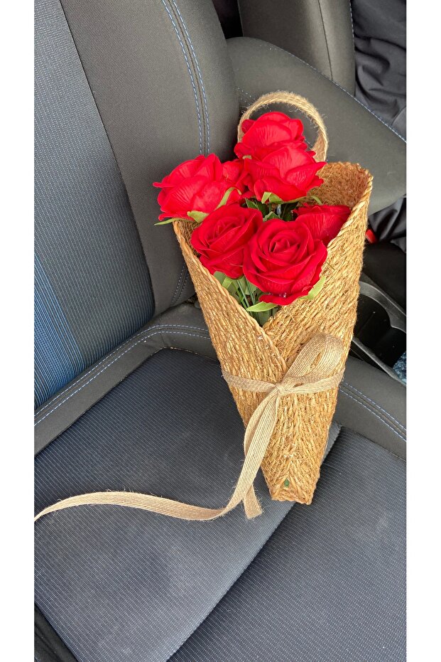 Hasır Kapı Süsü Kırmzı Gül - 3