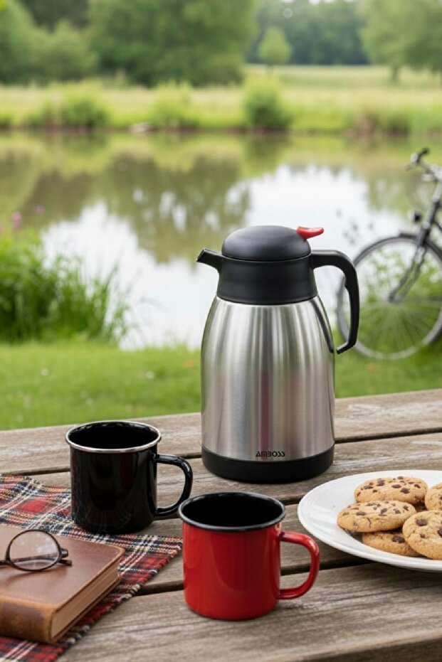 Crispella Sunday 3 Piece Steel Thermos Enamel Mug Set