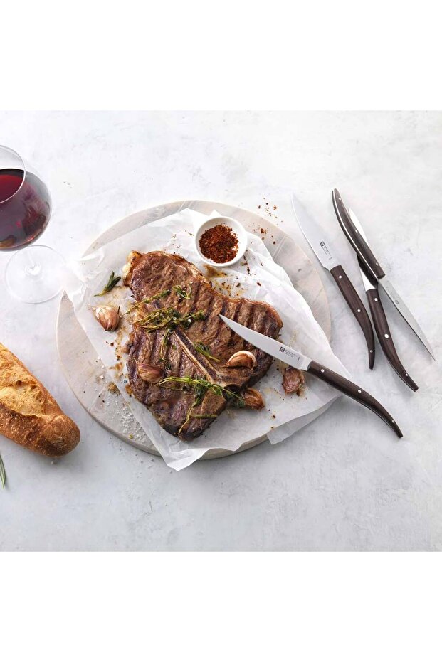 Steak Biftek Bıçağı Seti 4 Parça Dark Oad Wood - 3