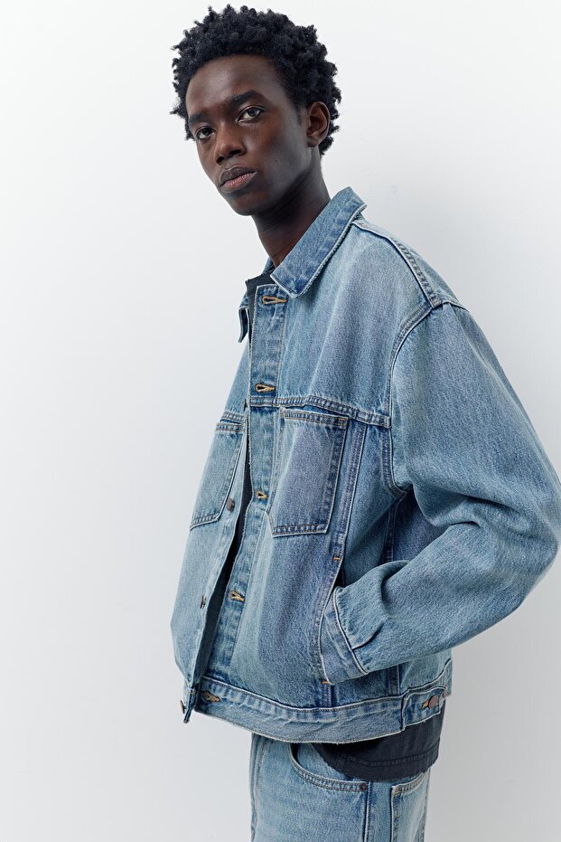 Trucker denim ceket - 4