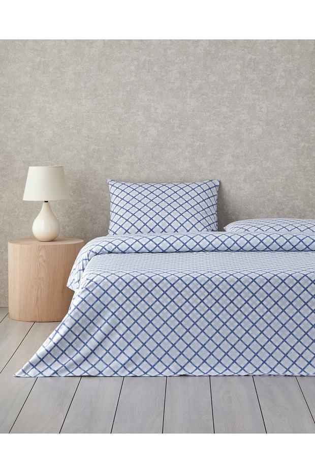 Natural Whirl Easy-Iron Single Duvet Cover Set 160X220 cm Blue - Beige