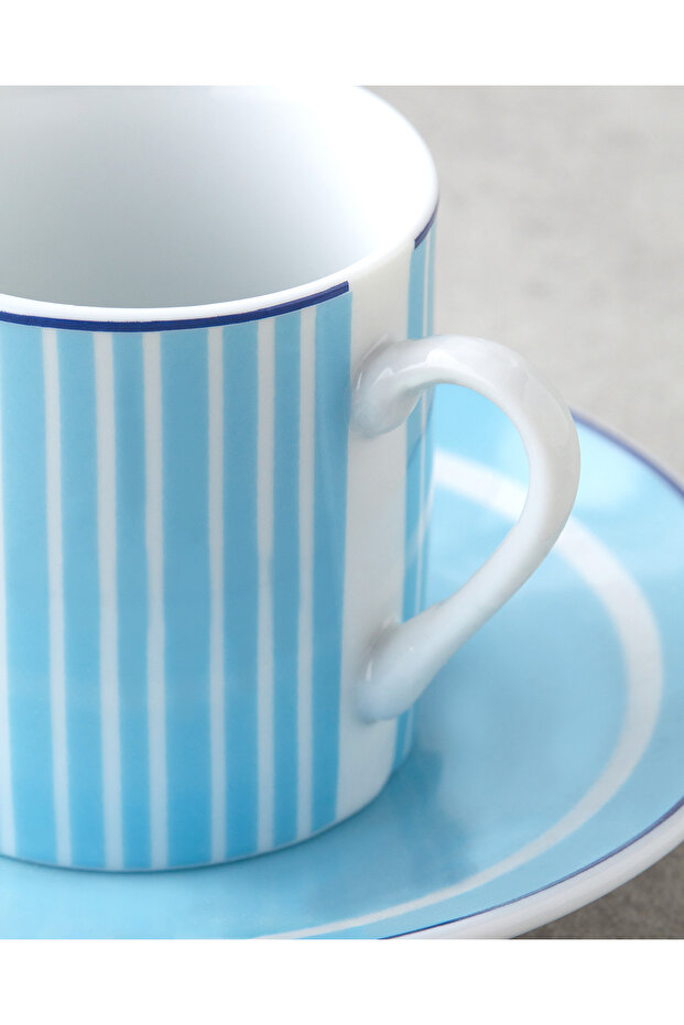 4 db 2 személyes Rapture porcelán kávéscsésze készlet 80 ml kék - 5