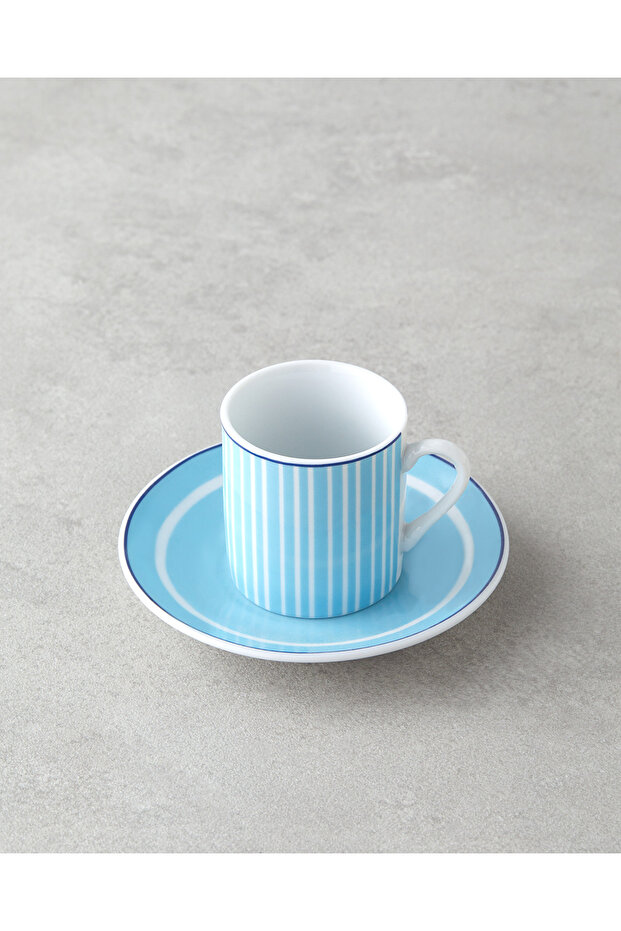 4 db 2 személyes Rapture porcelán kávéscsésze készlet 80 ml kék - 3