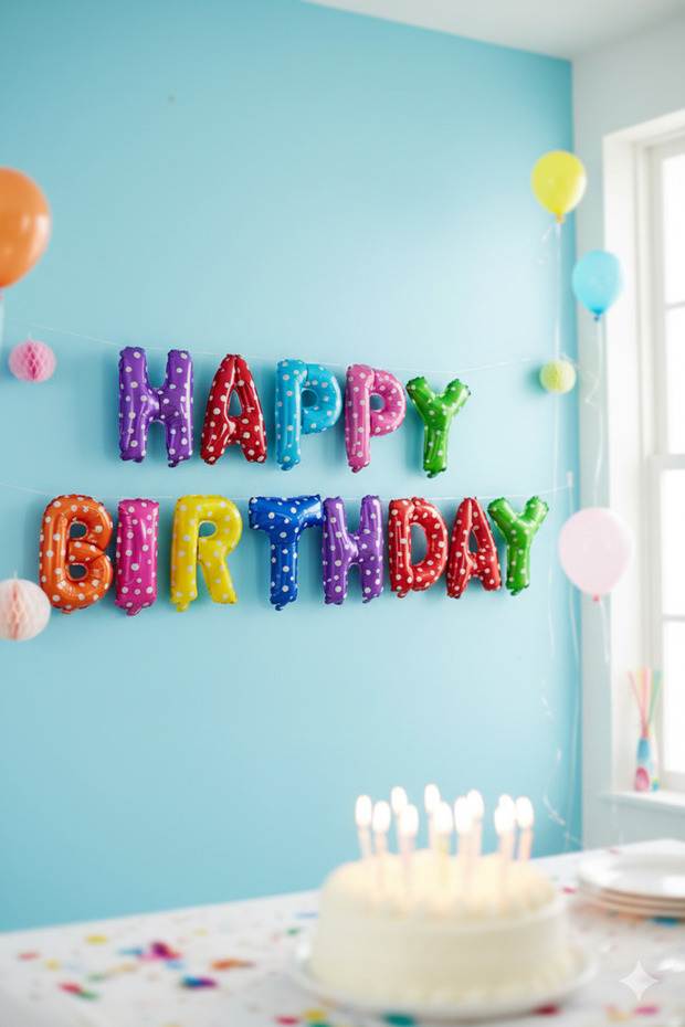 Happy Birthday Foil Balloon Set Colorful