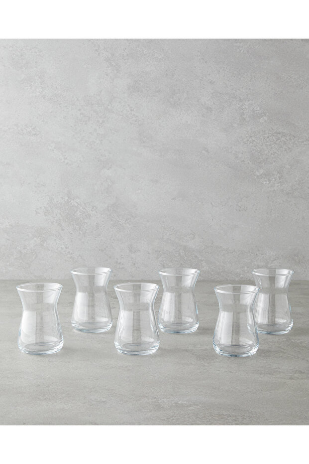 Velin Glass 6-Piece Tea Cup Set 132 ml Transparent