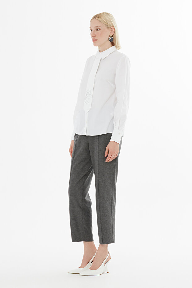 Baskı Detaylı Kravatlı Gömlek - 3