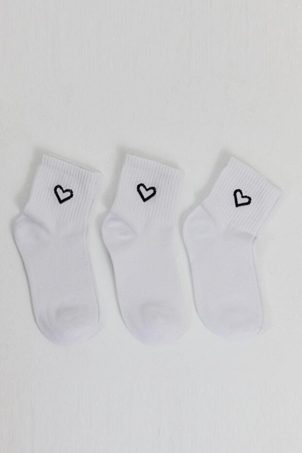 جوارب محبوكة بيضاء 3 قطع 1100 - 5