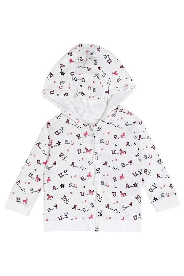Licensed Usb1030 Baby Hooded Cardigan Cream
