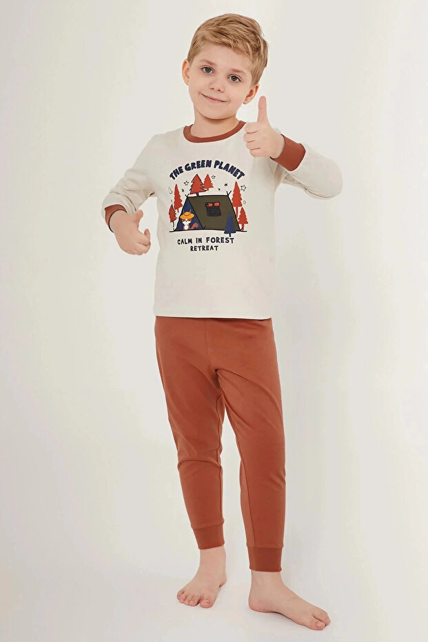 بدلة مزدوجة للأولاد - بيج - 3