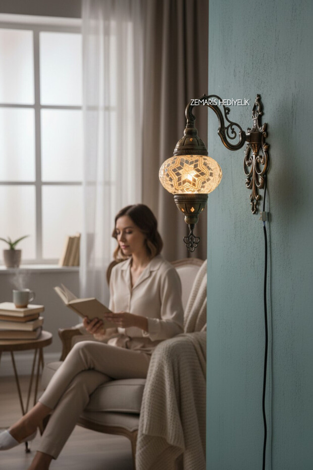 Handmade Authentic Mosaic Wall Sconce - 4