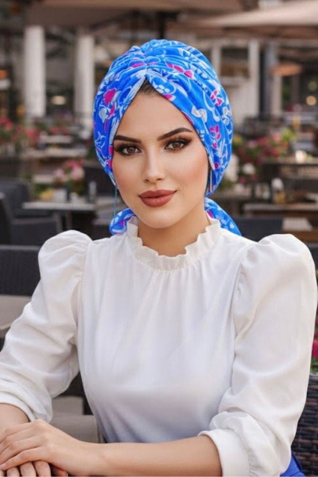 غطاء محرك السيارة مشبك منقوشة الأزرق - 2