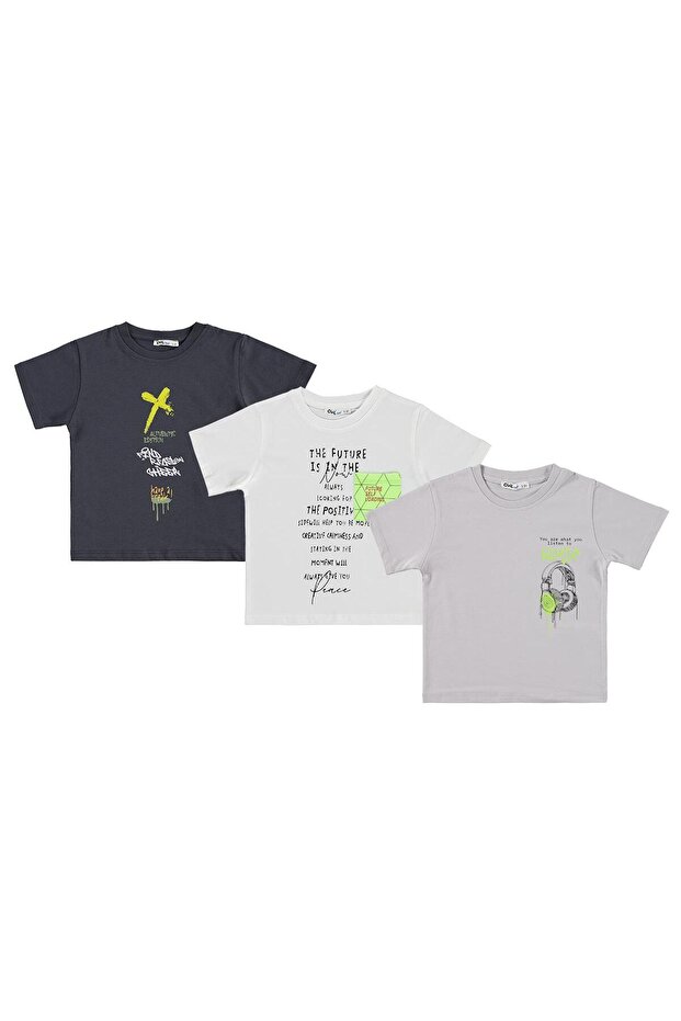 Headphone Printed Set of 3 T-Shirts for Ages 2-5 - Standard for Ages 2-3