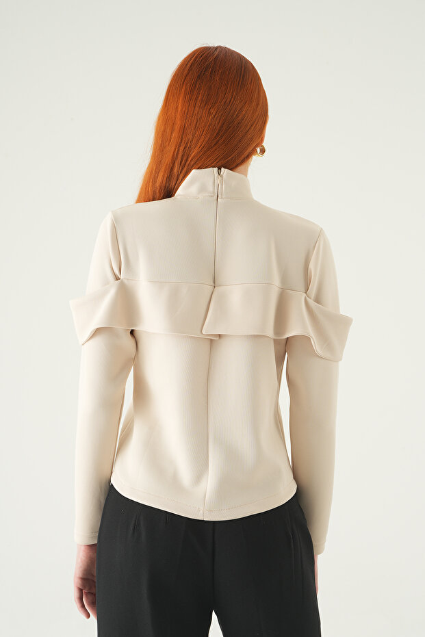 8386A بلوزة بأزرار أمامية مزينة بالأحجار - 5