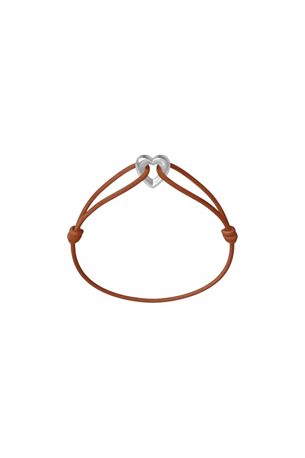 Silver Heart Cord Bracelet