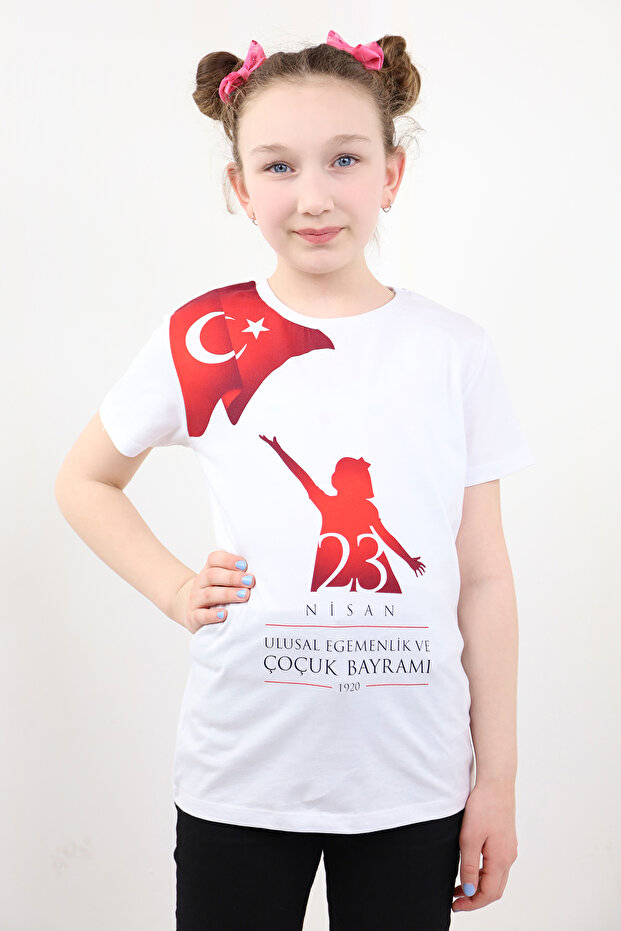 Unisex April 23, Printed Crew Neck Short Sleeve T-Shirt