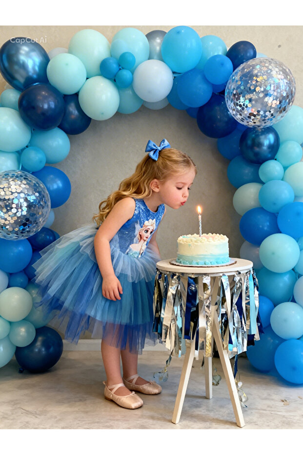 Buckled Tutu Printed Puffy Elsa