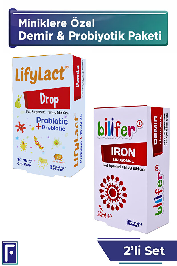 قطرات الحديد الليبوزومي 30 مل + قطرات البروبيوتيك LifyLact 10 مل حزمة مميزة