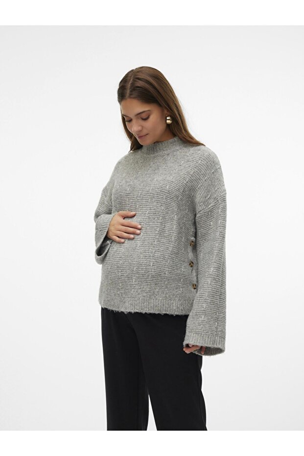 Gestricktes Oberteil Umstands-strickpullover - 6