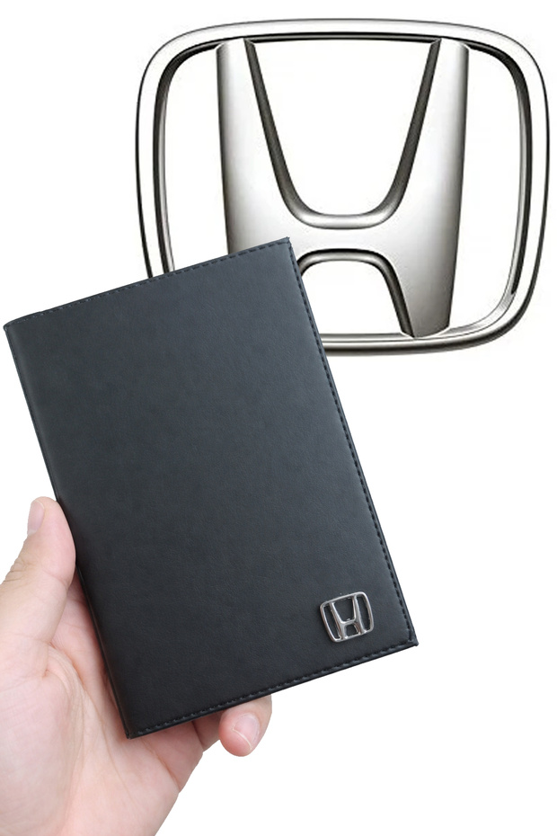 Metal Leather License Holder with Honda Logo - Wallet Case License Holder