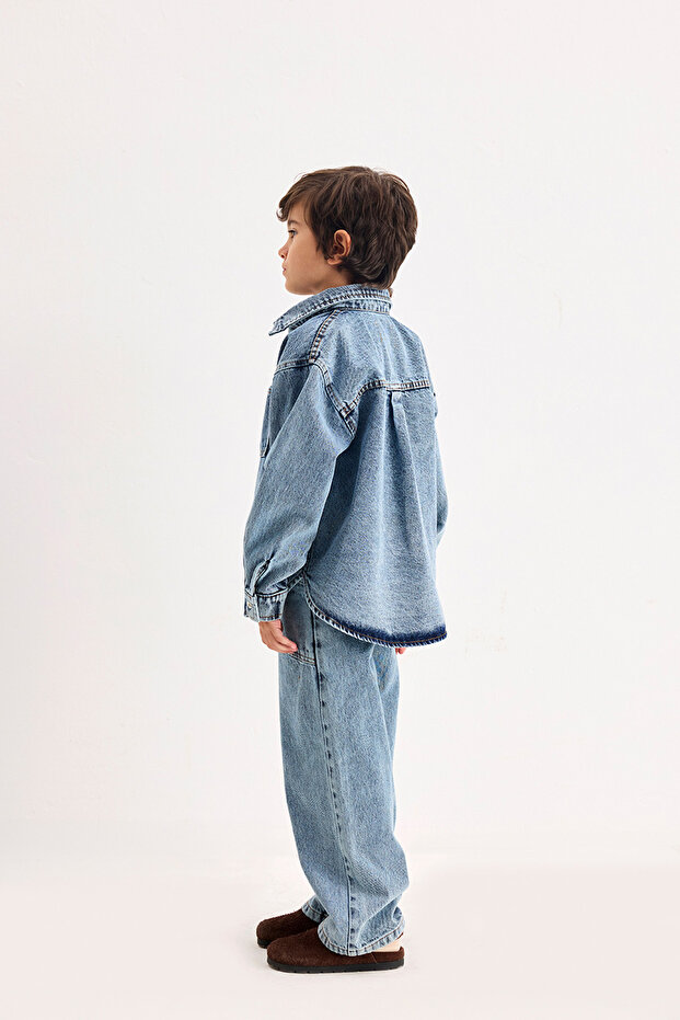 Noa Mavi Denim Gömlek - 2