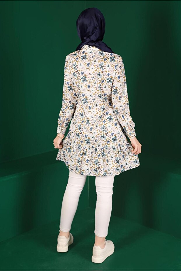 Patterned Buttoned Tunic 42904 - 3