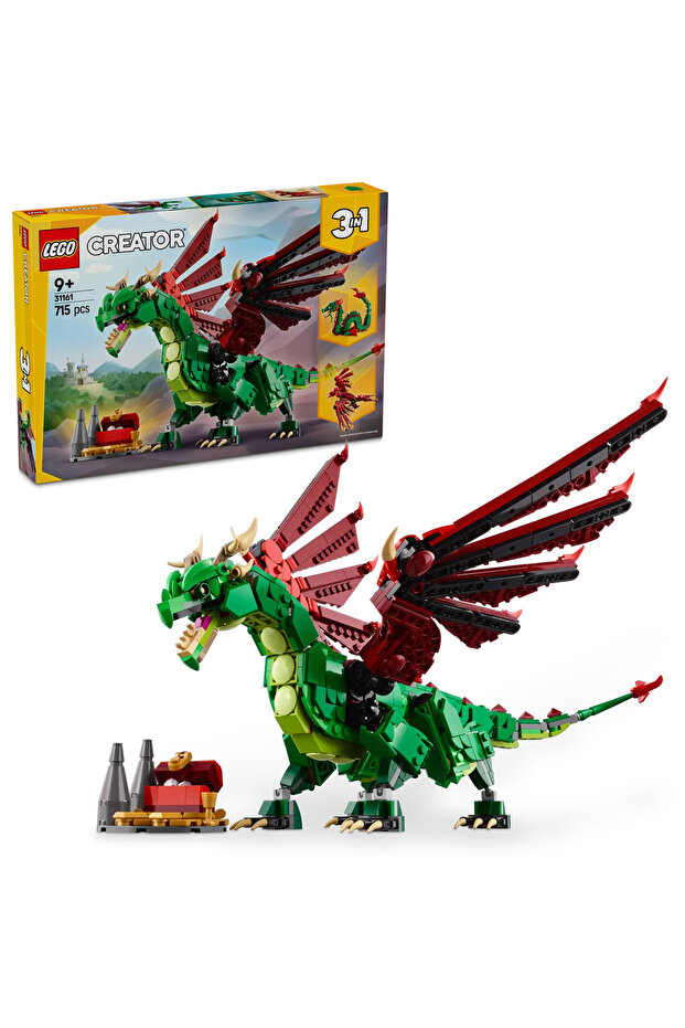 Creator 3in1 Medieval Dragon Creature Toy Playset 31161