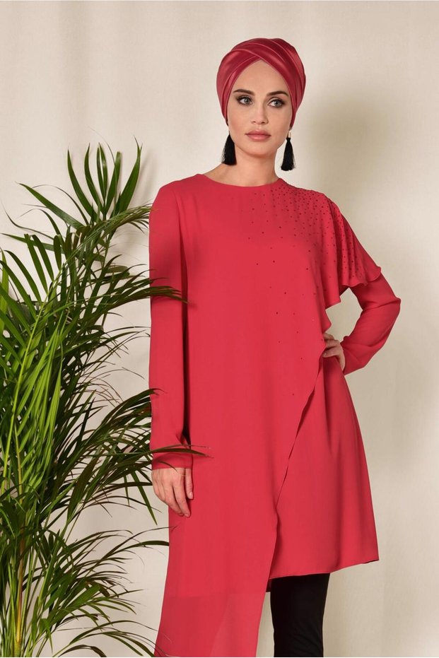 Asymetric Tunic with Stone Detail Volan 4990
