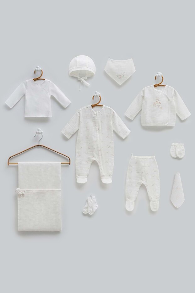 Love Time Muslin Set of 10 Ecru
