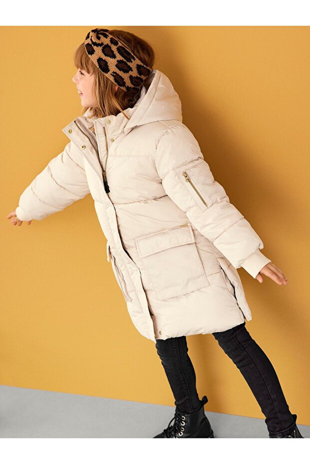 Hooded Yellow Girl's Coat13205925