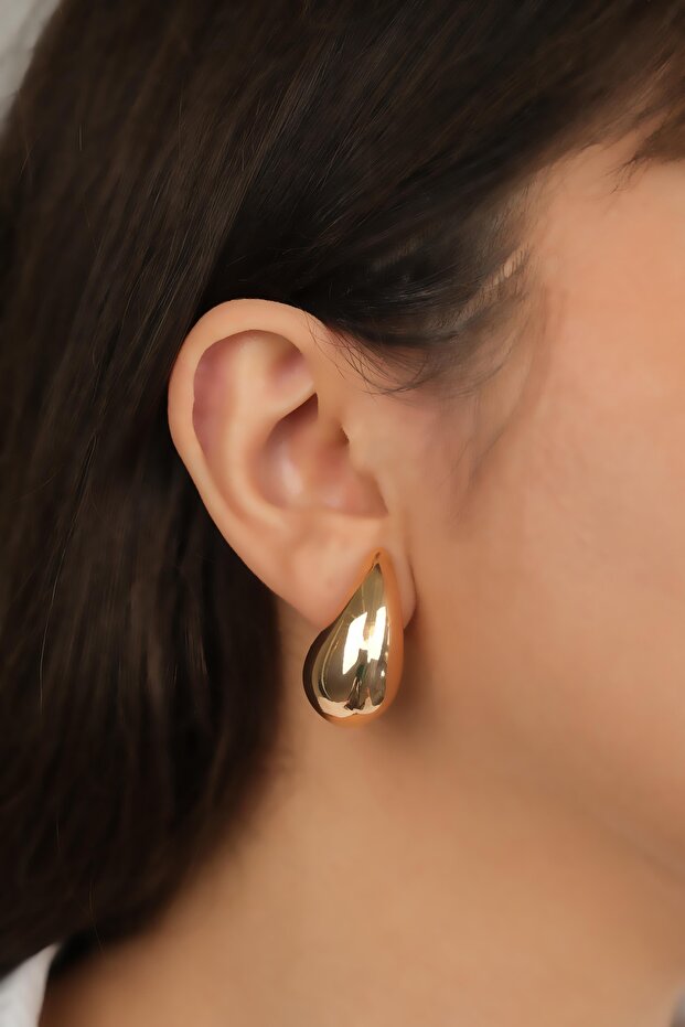 Women's Steel Yellow Drop Earrings - Tarnish-Resistant Teardrop Design