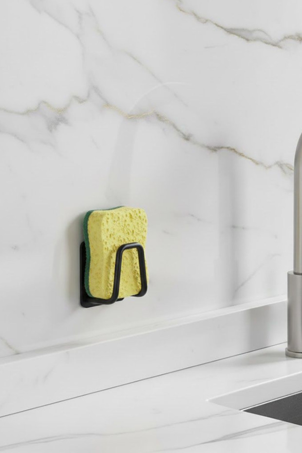 1 Piece Adhesive Dish Sponge Holder Wire Dish Sponge Holder Hanger Sink Organizer