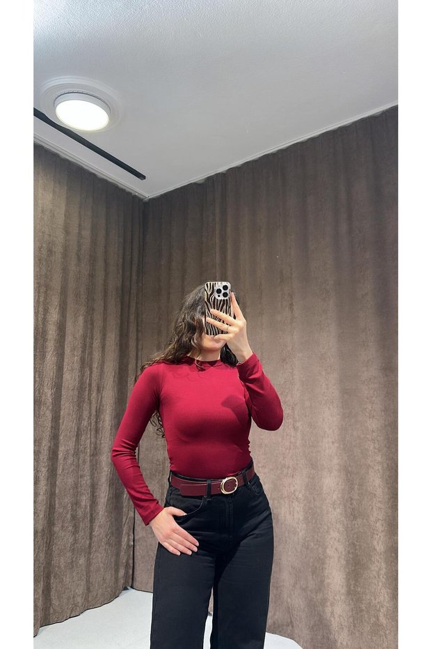 Linen Fabric Burgundy Crop Body