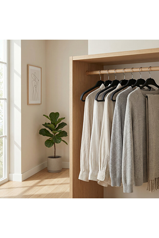 Soft Touch Askı 6 lı Siyah - 4