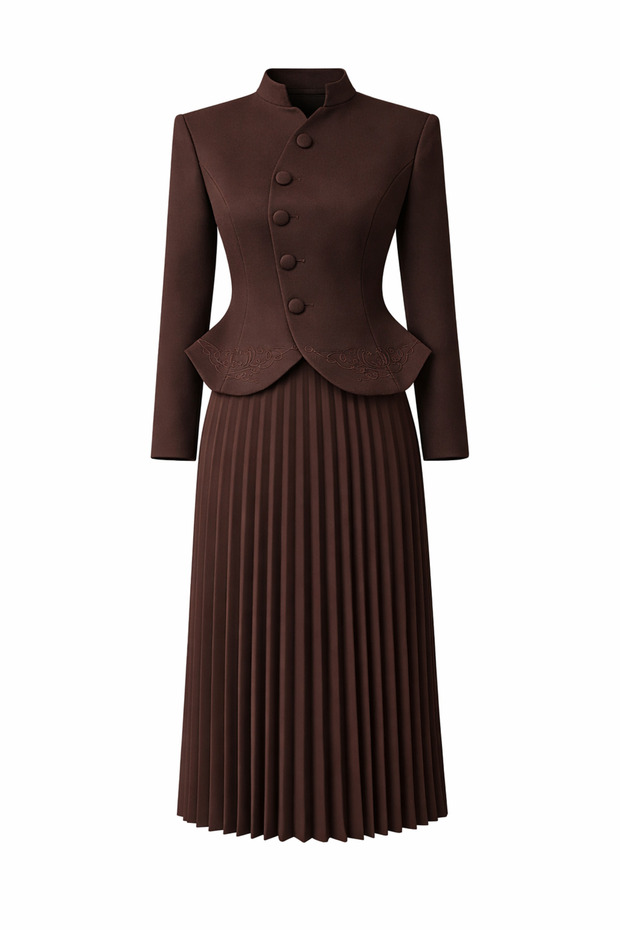 Set dublu maro brodat - 1