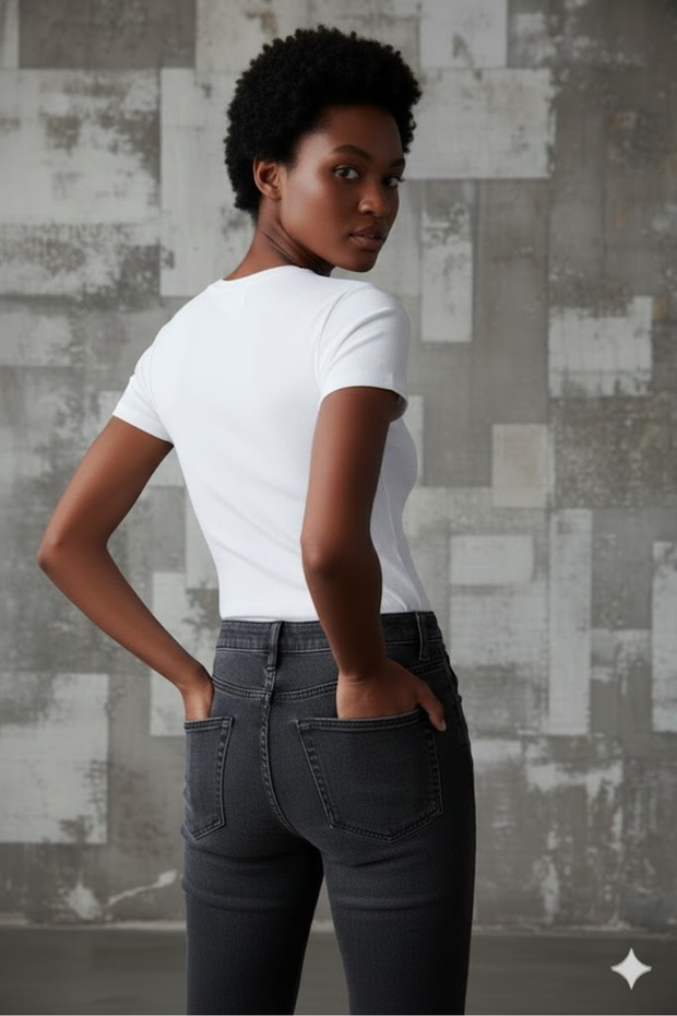 Fehér Fitted Crop póló - 8