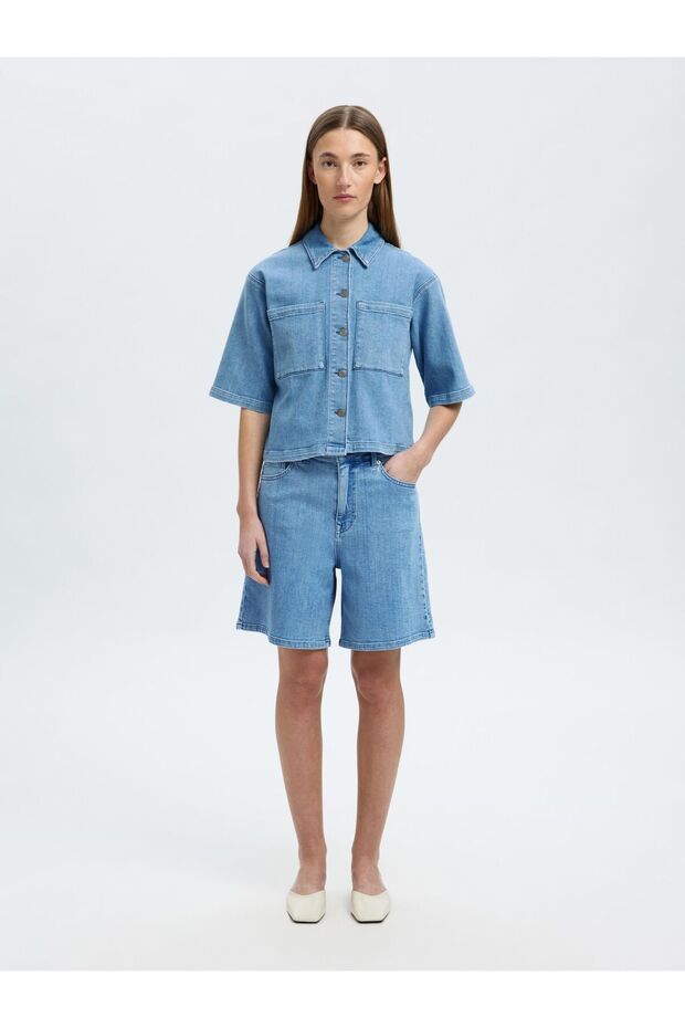 Kurzarmhemd Denim - 4