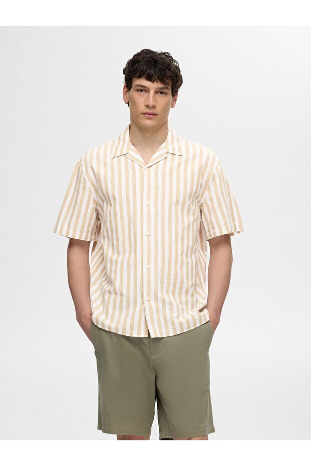 Kurzarmhemd Leinenmix - 1