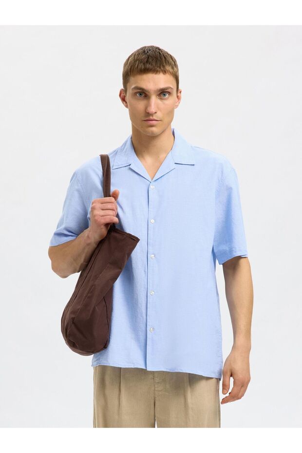 Kurzarmhemd Leinenmix - 6