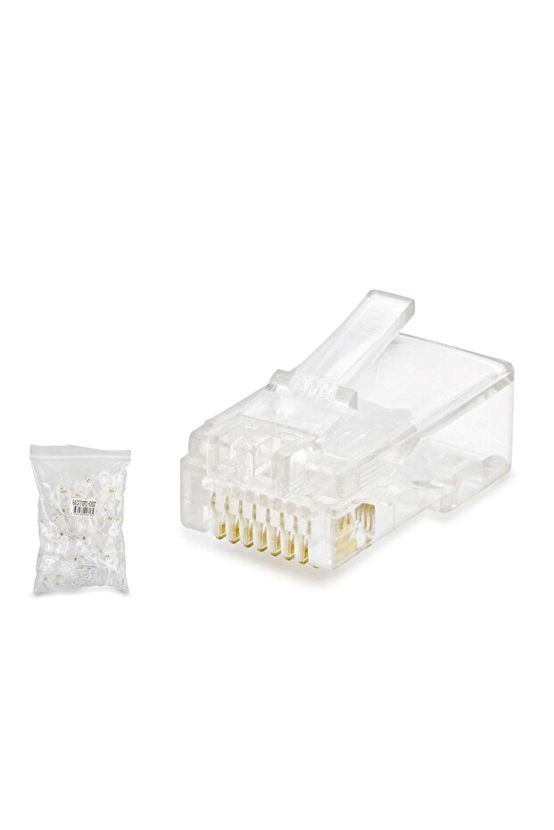 موصل Cat5 Rj45 حزمة من 100 قطعة شفافة HDX5007