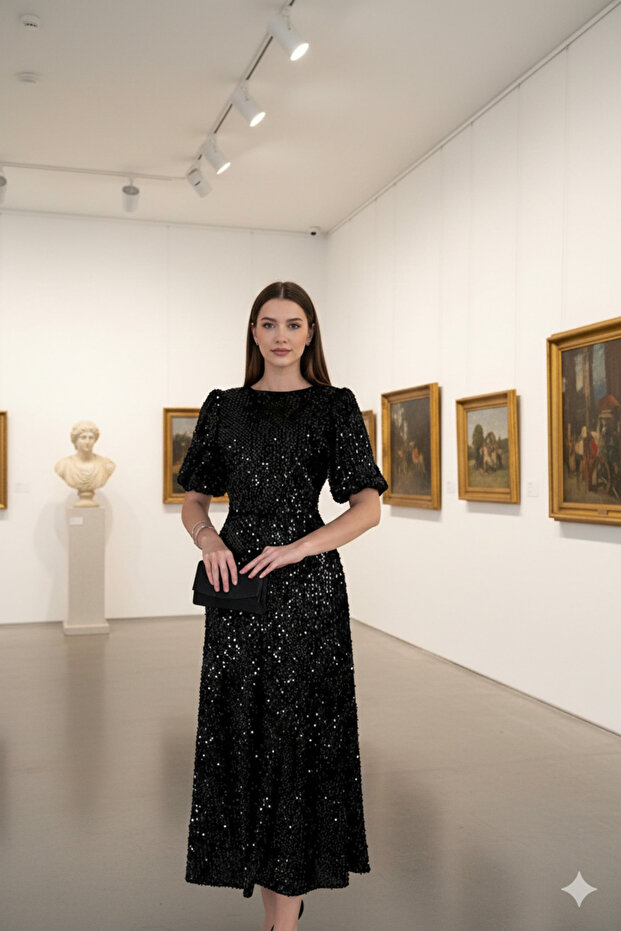 Pul Payet Elbise Midi Boy - 4